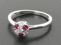 18ct Ruby Diamond cluster Ring £349