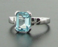 9ct white gold Blue Topaz Diamond ring £325