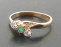 9ct Emerald Diamond cluster Ring £300