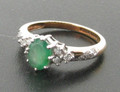 9ct Emerald Diamond cluster Ring £275