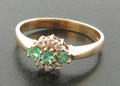 9ct Emerald Diamond Set cluster Ring £249.00