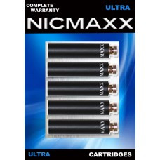 Five Pack of NICMAXX Ultra Full-flavored Rechargeable Electronic Cigarette Cartridges in blue packaging

