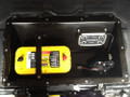 JK Wrangler storage tub installed with Optima D31A battery and managment system