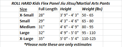 Great for jiu Jitsu Martial Arts and Kick Boxing Krav MAGA Blue or Black ROLL HARD Kids Hybrid Flex Panel Gi BJJ Pant White