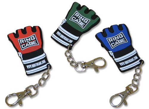 Boxing Glove Key Chain Fighting Sports Lanyard Black Blue MMA KEYS KEYCHAIN 