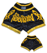 Small RING TO CAGE Gladiator Style MMA Boxing Muay Thai Shorts Black//Gold