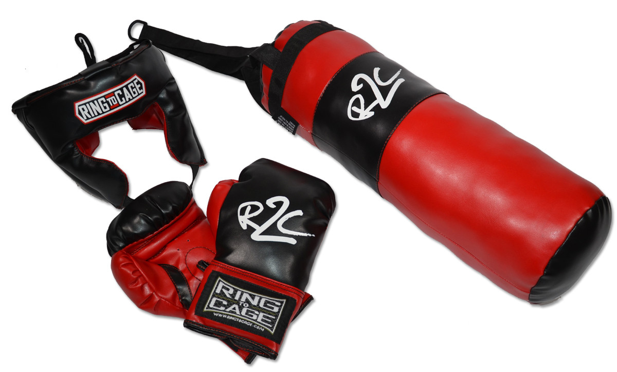 New Ringside Youth Kids Boxing Kit Training Bag Set Punching Bag Gloves Heavy.. 