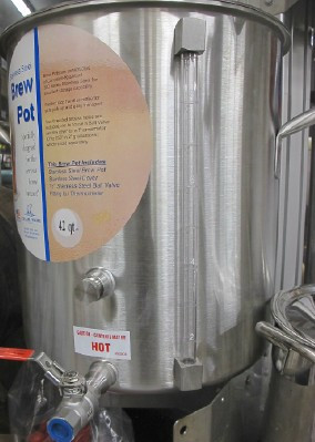 Ball Valve and Hex Plug 32-Quart Polar Ware Stainless Steel Brew Pot with Cover