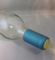 Shrink Wrap Wine Bottle Toppers/100- Metallic Light Blue