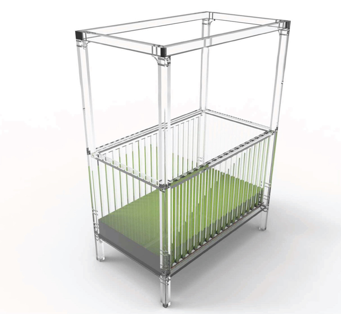 Cloud Acrylic Crib With Canopy Bograd Kids Kids Furniture Nyc