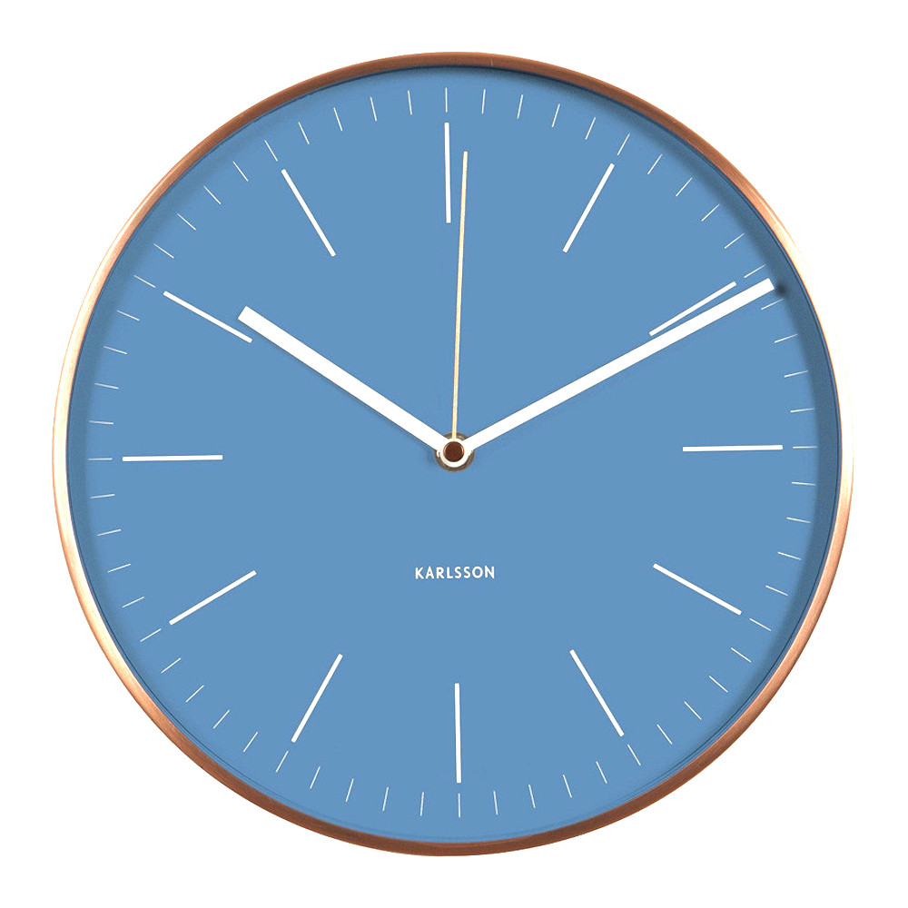 Karlsson Copper Wall Clock Watch Blue The Design Gift Shop