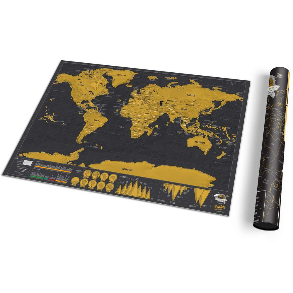 Luckies Scratch Map Deluxe Travel Edition | The Design Gift Shop