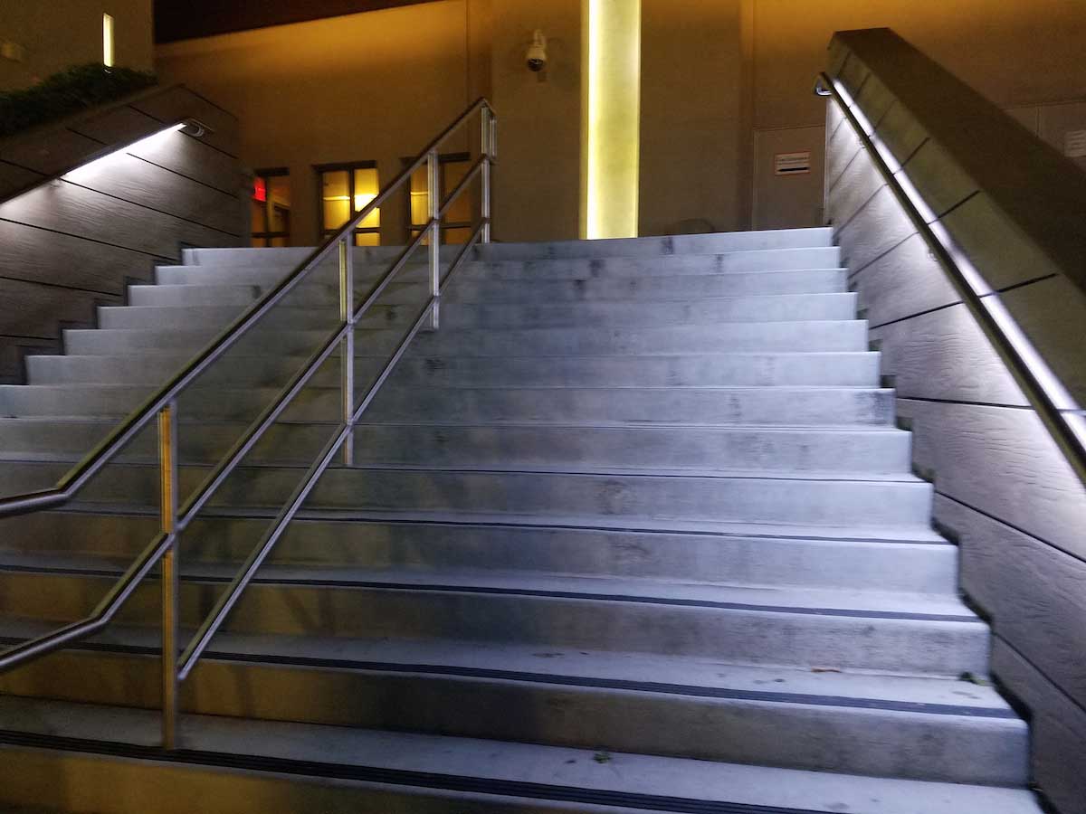 under stairs lighting under handrail commercail stair lighting commercial led strip lighting projects from flexfire leds under stairs lighting under handrail commercail stair lighting commercial led strip lighting projects from flexfire leds