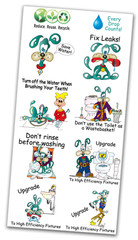 Fun Water Saving Message Temporary Tattoos Splash the Water Dog Series 1 | Conservation and Educational Product for all Ages