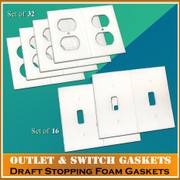 Electrical Outlet and Light Switch plate Gasket Insulator Kit - 48 Count