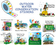 Roll of Splash the Water Dog Outdoor Water Conservation Stickers Series B for Kids Education