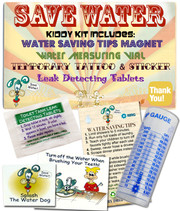 Mini Water Saving Educational Fun Kit for Kids - Stickers | Magnet | Drip Gauge | Tips | Dye Tablets