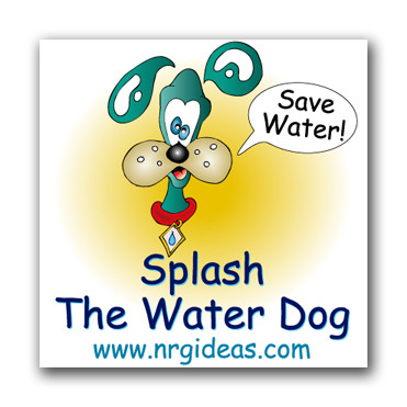 Single Temporary tattoo with water dog cartoon & water saving message |  Educational Learning Tool | conservation