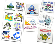 Custom Fun Water Saving Message Temporary Tattoos | Conservation & Educational  product for all ages!