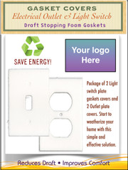 Custom Gasket Cover Logo Kit, Electrical Outlet & Light Switch Plate Draft Stopper Foam Gaskets