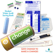 Student Water Audit Water Bank Saving Eco-Kit - Flow Gauge Bags | Leak Detection | Drip Gauge | Bookmark | Water Ruler