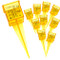 Ten Pack 1.5" Rain and Sprinkler Gauge Wide Mouth Bright Yellow Outdoor Measuring Tool