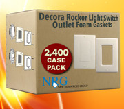 Case Decora Gasket Rocker Light Switch, Electrical Outlet 2,400 Draft Stopper Foam Bulk Sheets