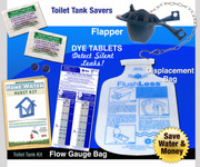 Toilet Water Audit Kit - Flapper | Dye Tablets | Low Flush Less Displacement Bag