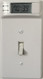 White wall plate thermometer with humidity, switch side