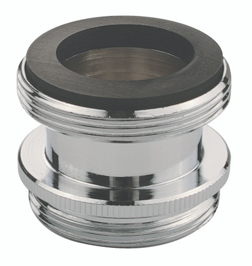 Faucet adapter for converting male 15/16" threads to male 55/64.  