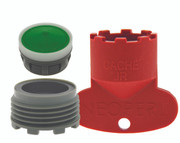 1.5 gpm Moen adapter set needed for certain Moen junior sized Cache faucets.  Includes Adapter ring, aerator insert, and junior sized removal tool.  