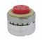 Small male 2.2 gpm full flow faucet aerator, spring slotted.  Splash reducing soft white stream. 