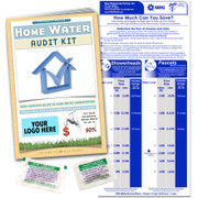 Custom home water audit Kit, book, flow gauge bag, dye tablets, kitchen bathroom conservation saver house, information utility department give away tips outreach