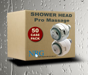 Case of 50 Shower Pro Massage Deluxe Low Flow Shower Heads Chrome/White