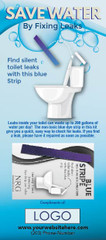 Custom Card Single Blue Stripe Silent Toilet Leak detecting Strip pack Tracing Dye