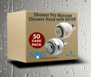 Case of 50 Shower Pro Massage On/Off Deluxe Low Flow Shower Heads Chrome/White
