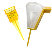 2" and 1.5" Rain Gauge and Sprinkler Gauge Combo Wide Mouth Bright Yellow Outdoor Water Measuring Tools