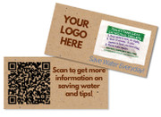 Natural Kraft Blue Leak detecting Dye Tablets on a Recycled Custom Card | Digital Link Small Print With Instructions