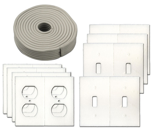 P14AM Rope Caulk Weatherstripping - 1/8 X 30 Foot Gray Door Window Draft Seal, No Mess Application