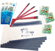 Kid Fix a Leak Water Dog Sticker + Pencil Pouch & Ruler + Save Energy Pencil 10 Pack