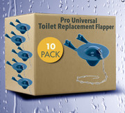 10 Pack Replacement Toilet Flappers Pro Universal with Stainless Steel Chain Corrosion Resistant PVC