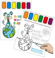 Paint Sheet fun for Kids Conservation Message and Water Saving Educational Tool