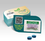 Eco-Dot Blue Leak detecting Dye Tablets on a Leaf Card | Custom Digital Link Code With Tips & Instructions