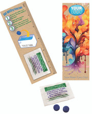 Kraft Blue Leak detecting Dye Tablets Recycled Bookmark / Ruler on a Recycled Custom Card