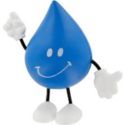 Bendy Water Pop Drop Character Custom Logo Blue Droplet Squeeze & Pose Figure
