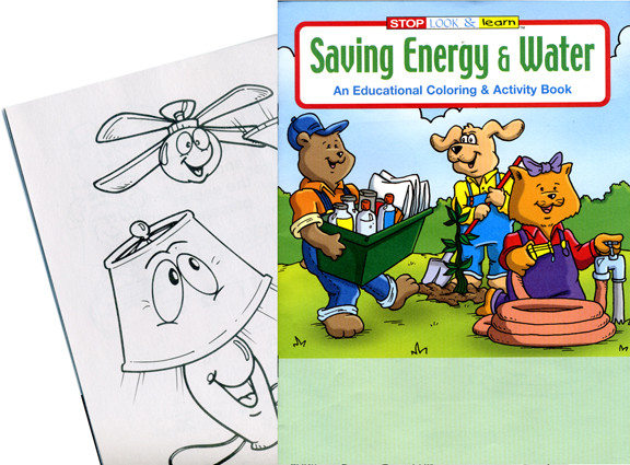 Water And Energy Conservation Coloring Activity Fun Book Grades 2 6