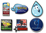 Custom Pins Water Drop Pin or Any shape domed / Conservation Saving Message Full Color Logo Badge