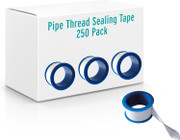 Bulk Pack Thread Tape 60" Sealing Thread 250 Rolls | White | Pipe Repair and Plumbing Installation Case