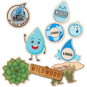 Wooden Water Drop Sticker Custom Logo & shape / Conservation Saving Message