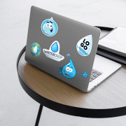 Laptop Water Drop Stickers Custom Logo & shape / Conservation Saving Message Vinyl for books / lockers / cars / bottles